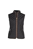 Lee Hanton Women's Plus Size Slim Fit Quilted Zip Up Fur Padded Jacket Vests