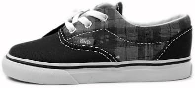 vans era plaid black