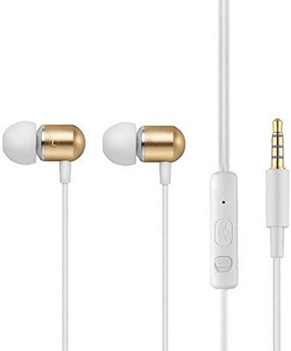Earplugs Music Ivery I8 Ear Phones Super Bass Clear Voice Earphone Metal-ear HeadsetPhone Headset With MicFor PC (Gold)