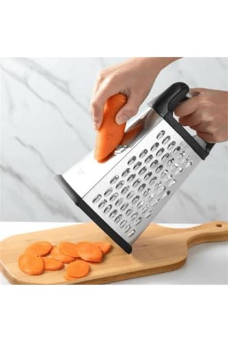 MasterClass Stainless Steel Box Grater with Bowl, 23 cm (9 inches), Black