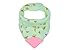 Baby Girl Bandana Teething Bibs - Attached Heart Teether - Set of 4 - Pink