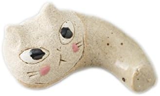 Amazon Co Jp 光陽陶器 箸置き 白 約4 2cm 手作り猫箸置き 白 ホーム キッチン