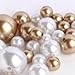 Wholesale Elegant Vase Fillers - Approx 42 Assorted Oversized Faux Pearls in Light Yellow Gold and White Beads - Unique Decorative Gems