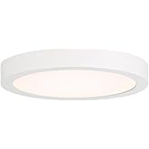 Savoy House 6-3333-7-WH Lighting Assets T24 Compliant Outdoor Low Profile Flush Mount, Integrated LED 1-Light 15 Watt, 1" H x