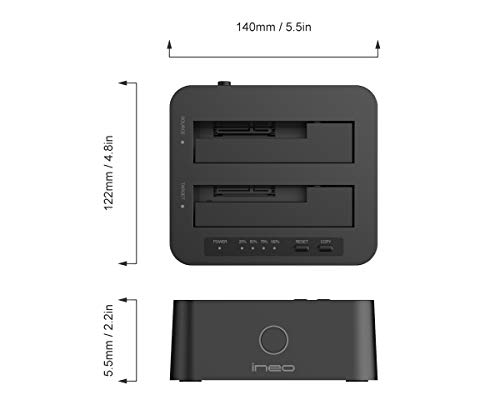 ineo USB 3.1 Gen1 to SATA 2.5" or 3.5 inch SSD/HDD Docking Station (Clone Docking)