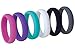 Womens Silicone Wedding Ring Band Engagement Comfort fit Pack of 6 Rings Size (4)