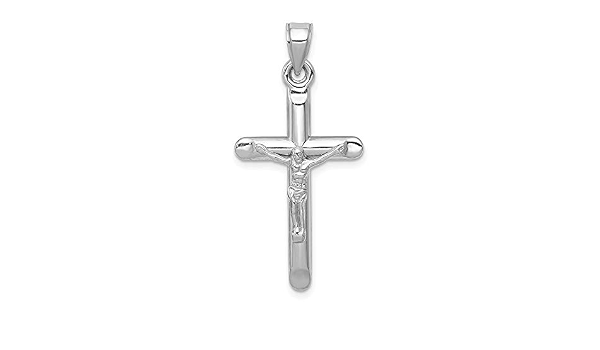 Solid 14k White Gold Crucifix Cross 