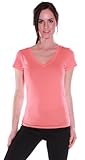Juniors Short Sleeve V-neck Tee Top Shirt Cotton Regular and Plus Sizes