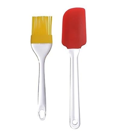 Inditradition Barbecue Silicone Brush & Spatula Combo, Perfect For Barbecue BBQ Cooking