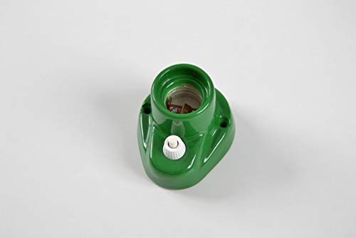 Porcelain lamp Holder E27 Green Switch Curved Base