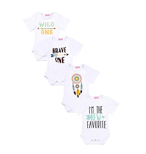 Baby Onesie Boy Newborn Onsies Unisex Short Sleeve Onesie Baby Girl Short Sleeve Bodysuits Baby Girl Newborn Onsies Funny Valentine'S Day Easter Cotton 4 Pack Short Sleeve White 9-12 Months