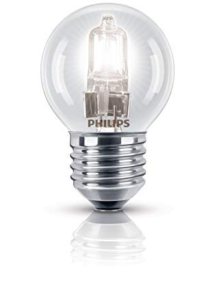3Pack Philips 28W G45 (E27) Edison Screw (ES) ECO Halogen Dimmable Golf Ball/Mini Globe Light Bulb, 28Watt Equivalent to 40Watt, 2000 Hours Long Life Halogen Light Bulbs, 346 Lumens Output.