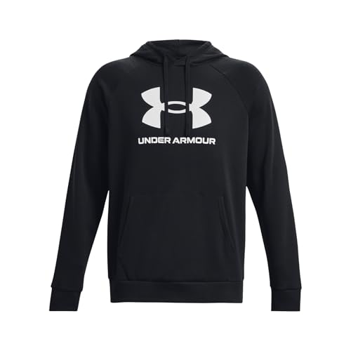 UA Rival Fleece Logo HD Sudadera, Negro, L Hombre