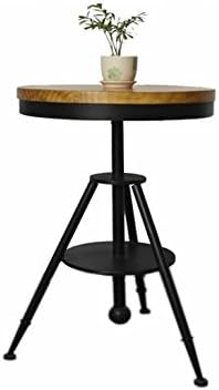 Topower Hauteur Reglable Pivotant Barre Ronde Bois Table De
