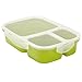 Leakproof, 3 Compartment, Bento Lunch Box, Airtight Food Storage Container (1 Pc) - Green