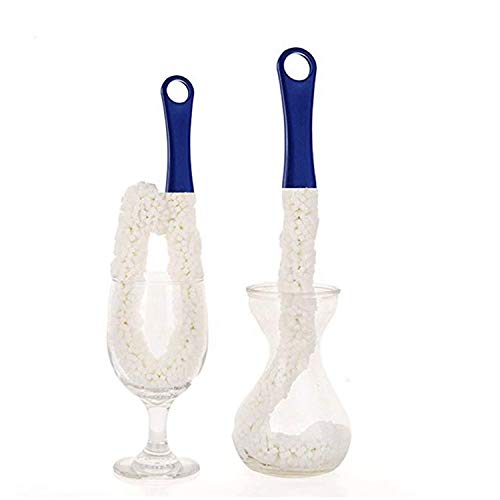 Bendable Foam Tipped Washing Brush Scrubber for Bottle Decanter Stemware Pot Glassware Cleaning