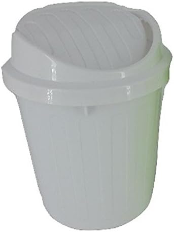 Desktop Mini Trash Can Rubbish Bin with Swing Lid (WHITE)