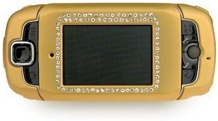 Rubberized Plastic Case with Diamonds Gold For T-Mobile Sidekick III 3
