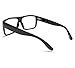 Black Mob Style Flat Top Square Plastic Clear Len Glasses