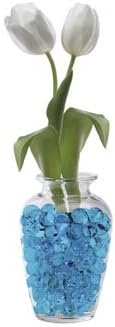 FRESH-LOCK HEAT SEALED BAG! COSMO BEADS (Tm) Water Storing Deco Beads 8 Oz Blue (will yield about 8 gallon)+ 1 Crystal Soil Rose
