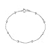 Amberta 925 Sterling Silver 1 mm Snake Chain With Diamond Shaped Beads Chain Bracelet Length 7