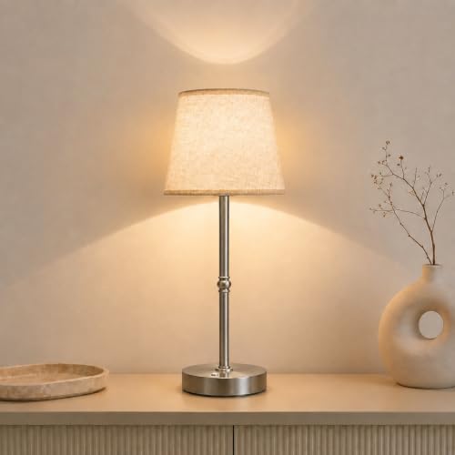 Cordless Rechargeable Table Lamp, 6000mAh USB-C Touch Dimming Silver 1 Pcs at Amazon