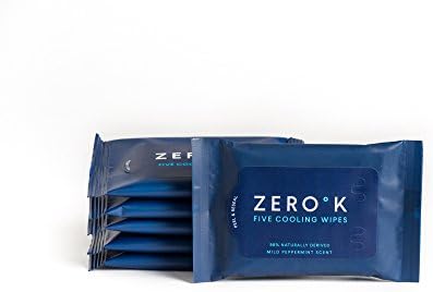 Zero K - Cooling Effect Full Body Wet Wipes - Great for Sports or Gym, Traveling, Hiking, Camping, or In the Car. Mild Peppermint Scent. Keep You Fresh and Help Get Rid Of Sweat 6 Packs (30 Wipes)