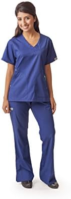Dress A Med Womens Wrinkle Free Designer 2 Piece Scrub Set Galaxy L