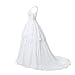 KevinsBridal Lace V Neck Wedding Dress Illusion Chiffon Beach Wedding Gown Straps Ivory Size 12