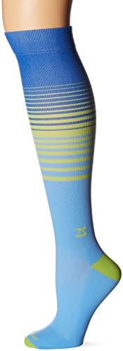Fresh Legs Classic Stripes Compression Socks, Sky Blue/Kiwi, Small