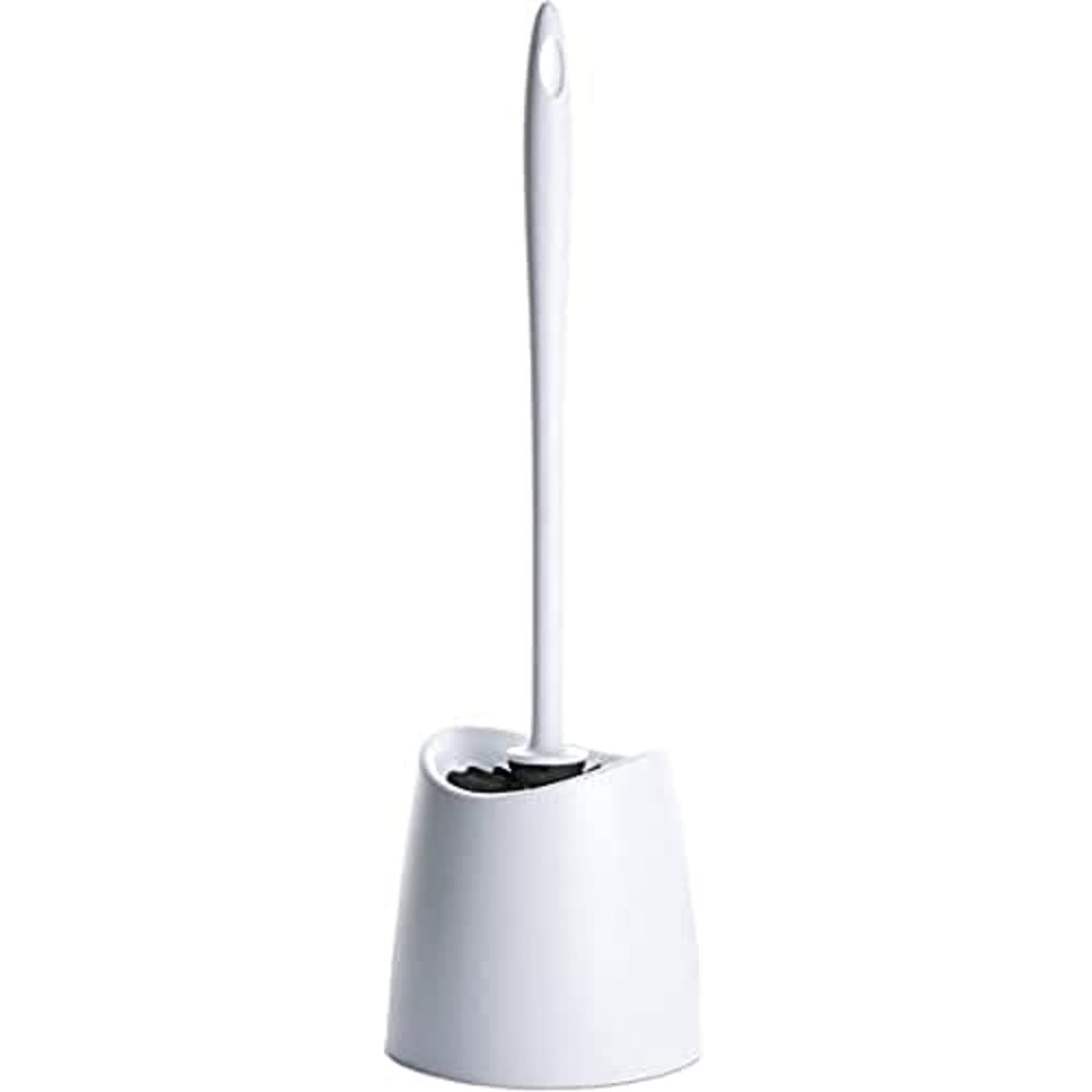 TATAY Toilet Brush | Durable Materials | Modern Design | Fixed and Long-Lasting Brush for Hygienic Cleaning | Multiple Bathroom Brush Colors | Made in Spain | 12 x 12 x 38 cm – White