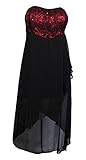 eVogues Sequined Bodice High-Low Chiffon Dress Red Black