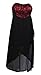 eVogues Sequined Bodice High-Low Chiffon Dress Red Black