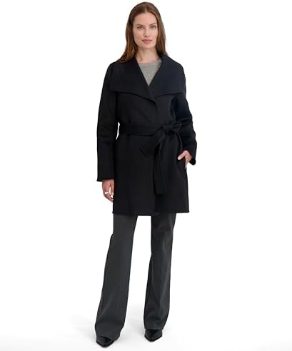 Amazon.com: Cole Haan Womens Hooded Slick Wool With Detatchable