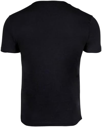 Herren T-Shirt aus Reiner Baumwolle, Rundhalsausschnitt, Schwarz, Größe M