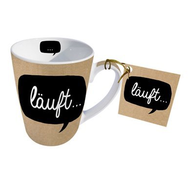 PPD 551257, Decorated porcelain cup with Läuft... printed.