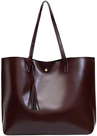 Beclina Elegant Oil Wax Leather Glossy Classic Large Capacity Tote Bag for Women