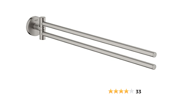 Grohe 40371DC1 Toallero con 2 Brazos, Plata (Supersteel), 565 ...