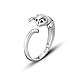 925 Sterling Silver Lovely Kitten Ring, Adjustable Size