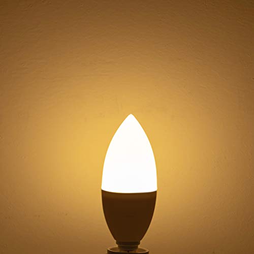 GALYGG E12 LED Candelabra Light Bulbs 60 Watt Equivalent, Warm White 2700K 600LM, Chandelier Bulb 7W CRI 90+ Non-Dimmable - 6 Packs