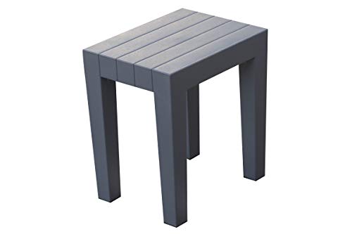 DesignByIntent Polypropylene Shower Stool in Gray