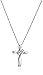 Amazon Essentials 10k Diamond 3- Stone Cross Pendant Necklace (1/10cttw, I-J Color, I2-I3 Clarity), (previously Amazon Collection)