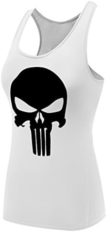 Sysuer Womens The Punisher Skull Base Layer Dry Fit Training Tank Top