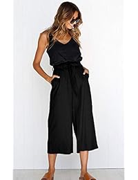 Pantalón largo para dama con bolsillos y cintura alta, informal, suelto, con cinturón