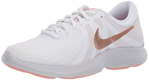 Nike Women's Revolution 4 Running Shoe, White/Metallic red Bronze - vast Grey, 5.5 Regular US