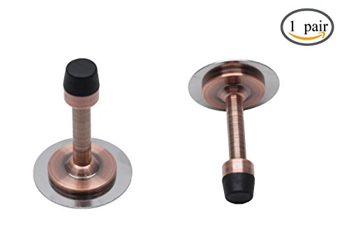 BTMB Stainless Steel Door Stopper with Sound Dampening Rubber Bumper (Red Bronze) 1 pair