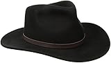 Scala Classico Men's Crushable Felt Outback Hat, Black, Medium