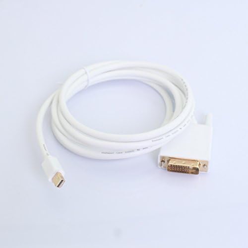 OnlineDo Mini DisplayPort (Thunderbolt 2 Port Compatible) to DVI Cable in White 6 Feet