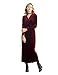 Simple Retro Women's V-neck Velvet Belted Wrap Maxi Long Dress