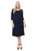 Pastel by Vivienne Women's A-Line Swing Midi Dress Plus Size Casual Curvy Formal 3X-Large Navy